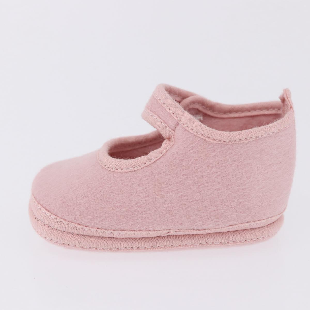 HERMES Baby Shoes Wool Pink Auth 199853A