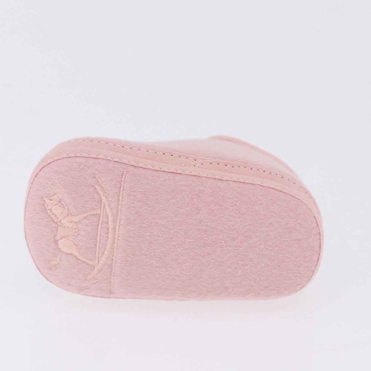 HERMES Baby Shoes Wool Pink Auth 199853A