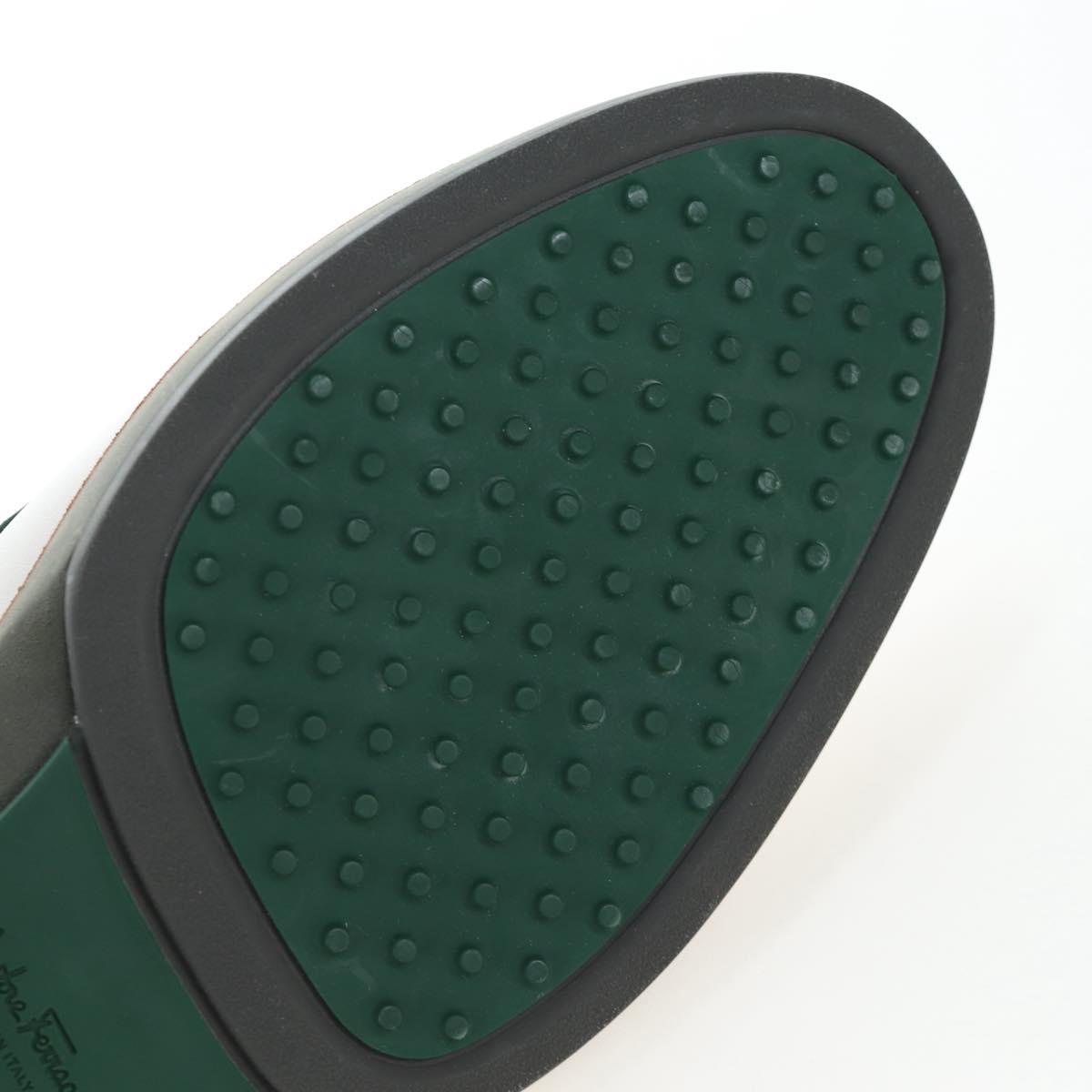 Salvatore Ferragamo Saddle Shoes Leather Green Auth 199854M