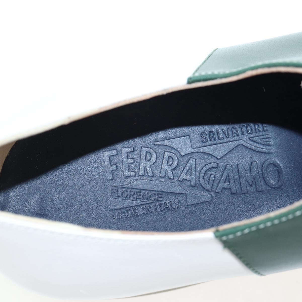 Salvatore Ferragamo Saddle Shoes Leather Green Auth 199854M