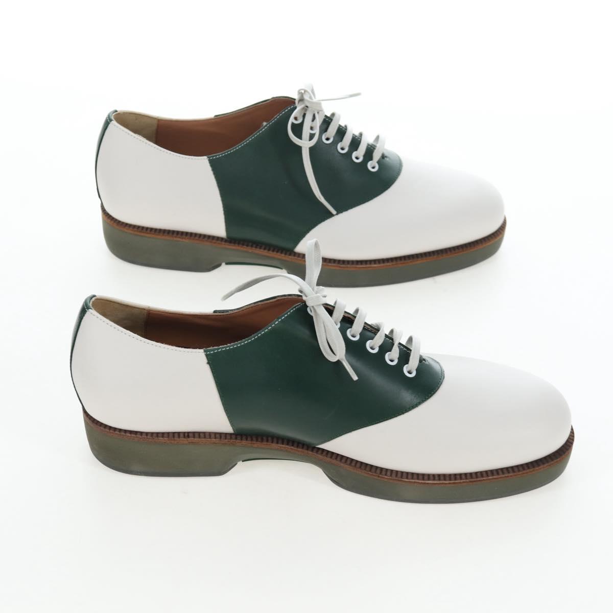 Salvatore Ferragamo Saddle Shoes Leather Green Auth 199854M