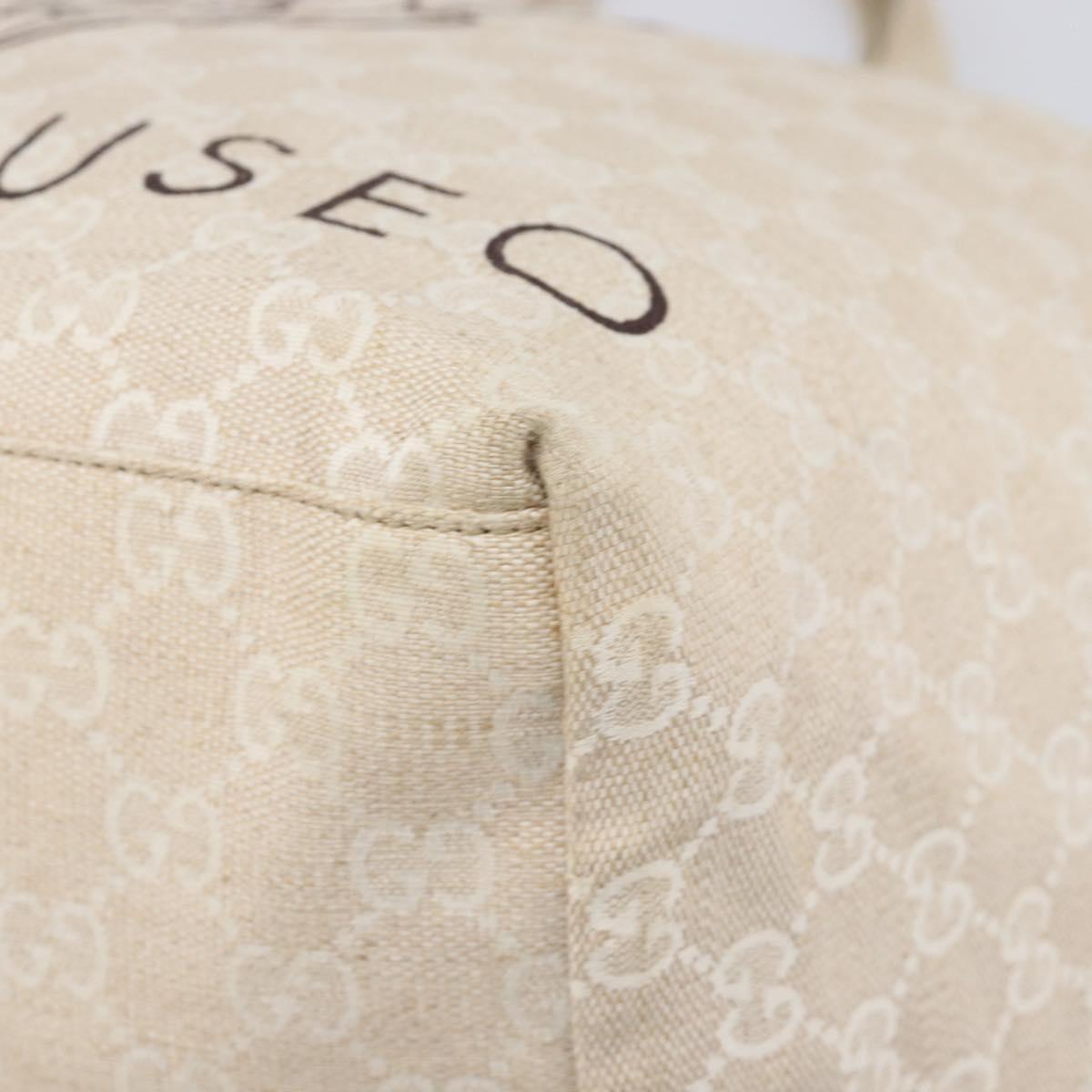 GUCCI GG Canvas Museo Tote Bag Ivory Silver 283416 Auth 199855