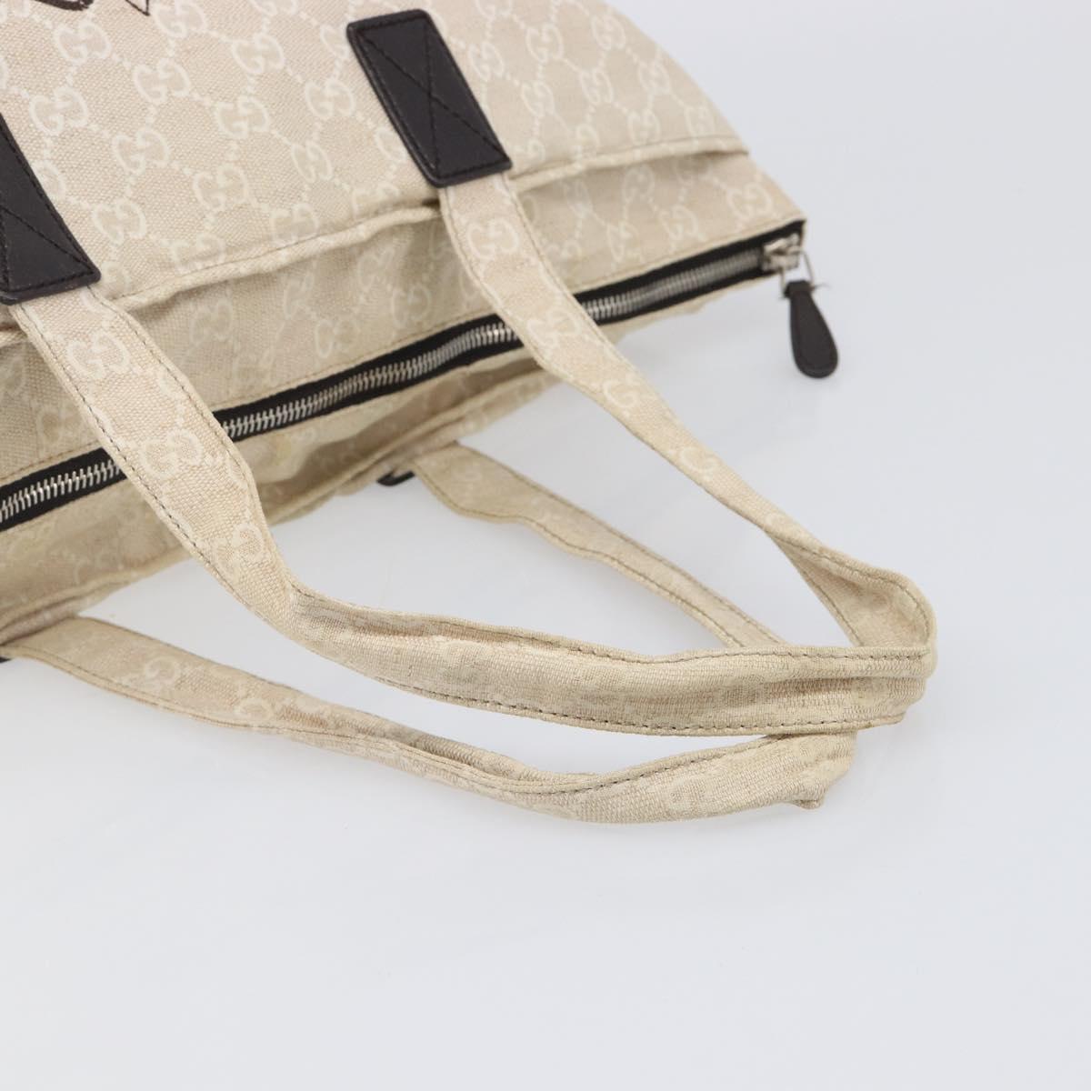 GUCCI GG Canvas Museo Tote Bag Ivory Silver 283416 Auth 199855
