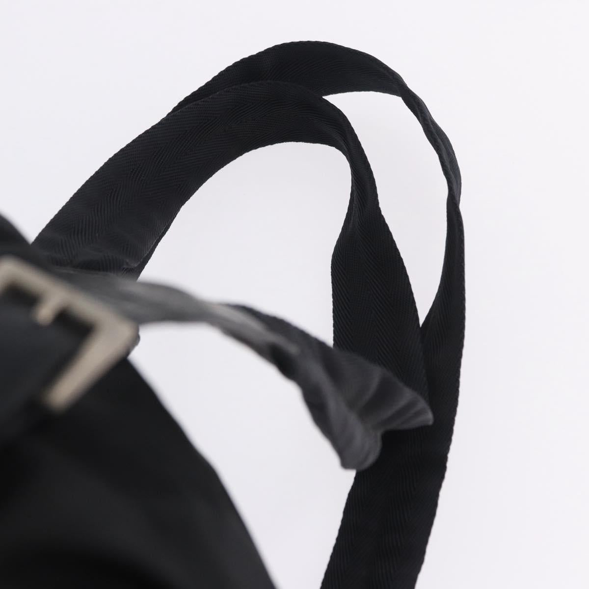 PRADA Backpack Nylon Black Silver Auth 199856A
