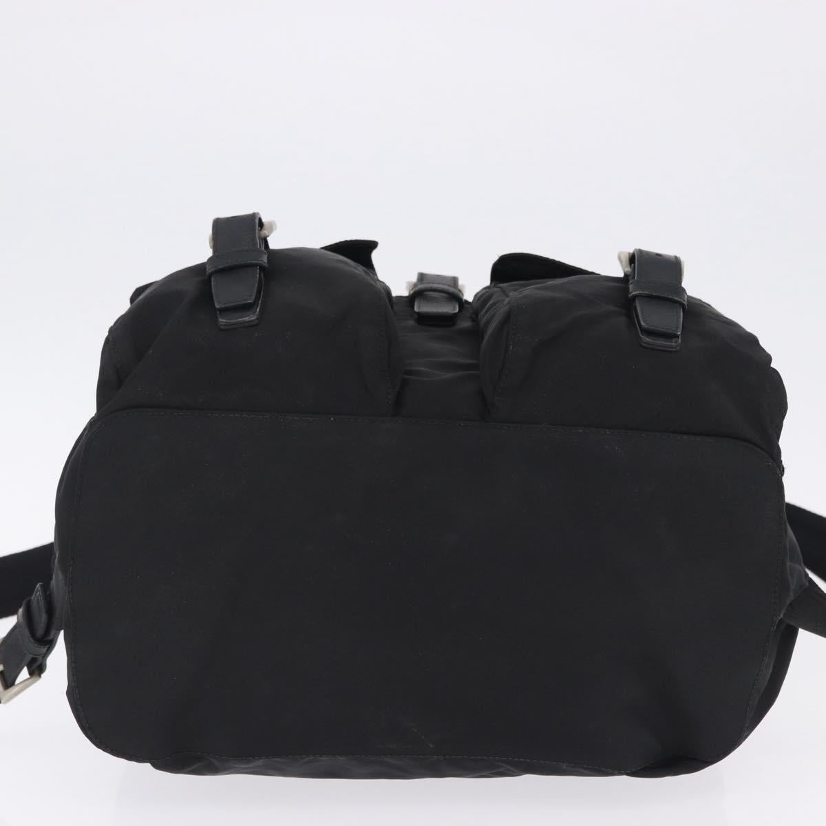 PRADA Backpack Nylon Black Silver Auth 199856A