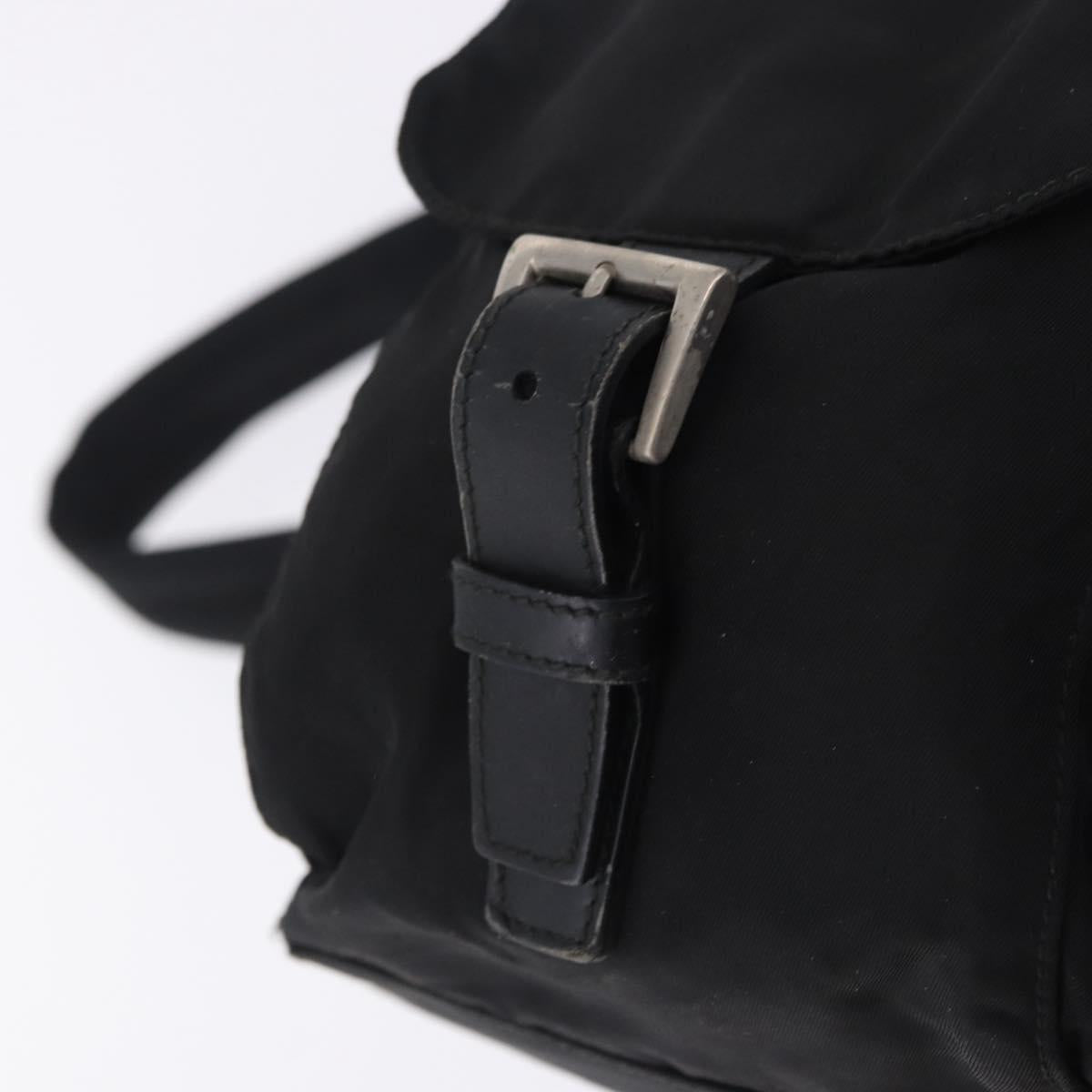 PRADA Backpack Nylon Black Silver Auth 199856A