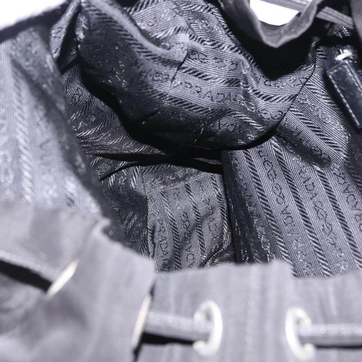 PRADA Backpack Nylon Black Silver Auth 199856A