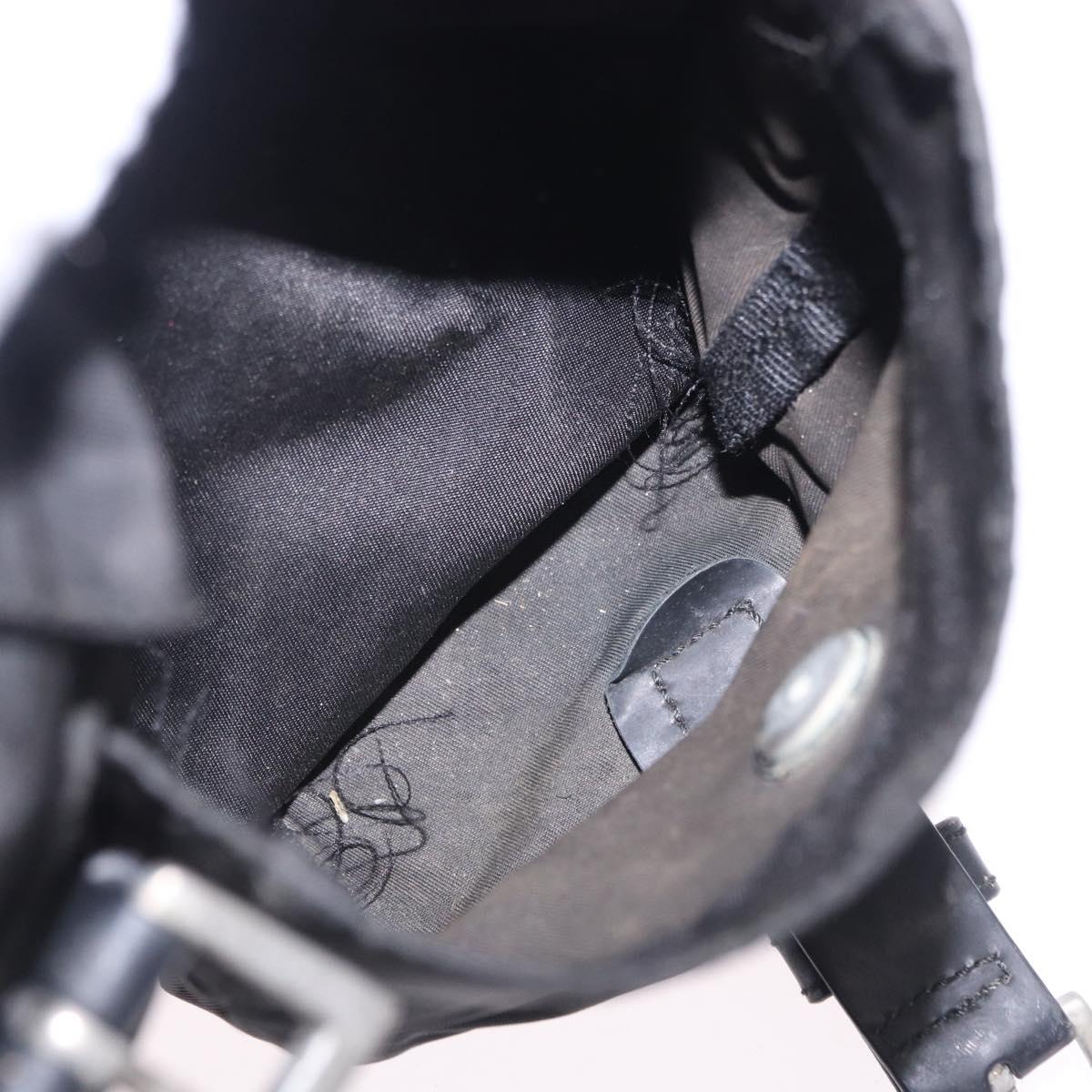 PRADA Backpack Nylon Black Silver Auth 199856A