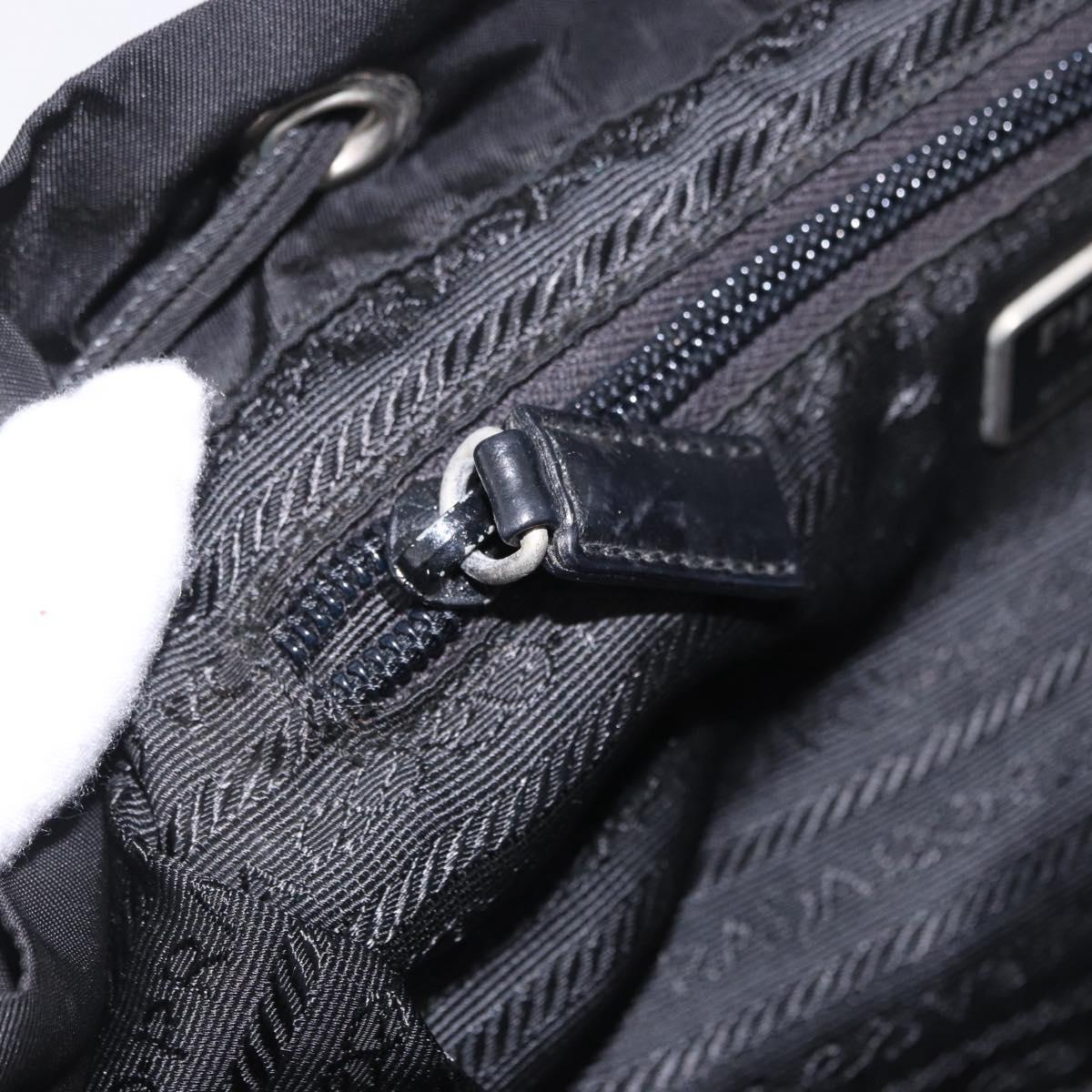 PRADA Backpack Nylon Black Silver Auth 199856A