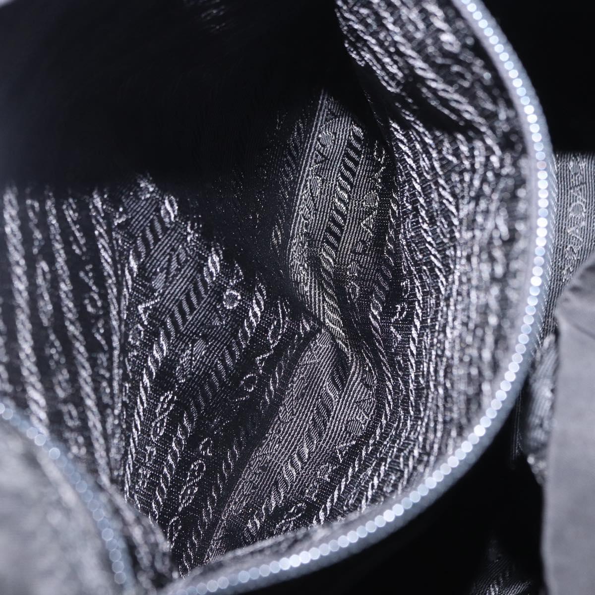 PRADA Backpack Nylon Black Silver Auth 199856A