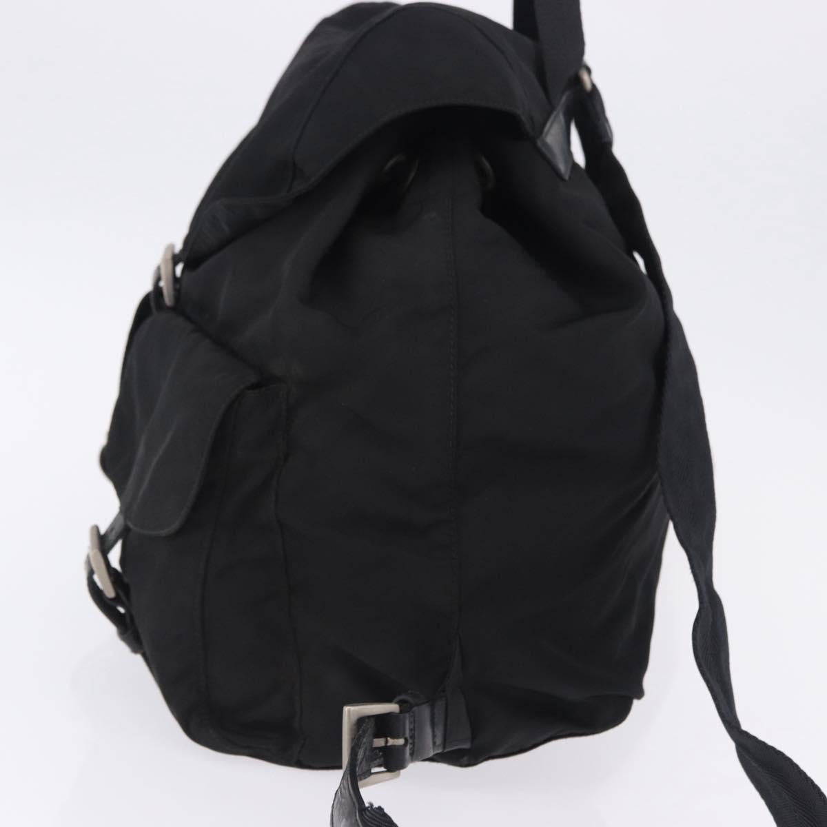 PRADA Backpack Nylon Black Silver Auth 199856A