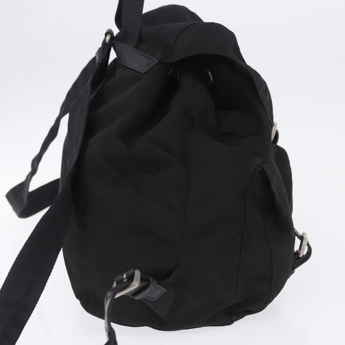 PRADA Backpack Nylon Black Silver Auth 199856A