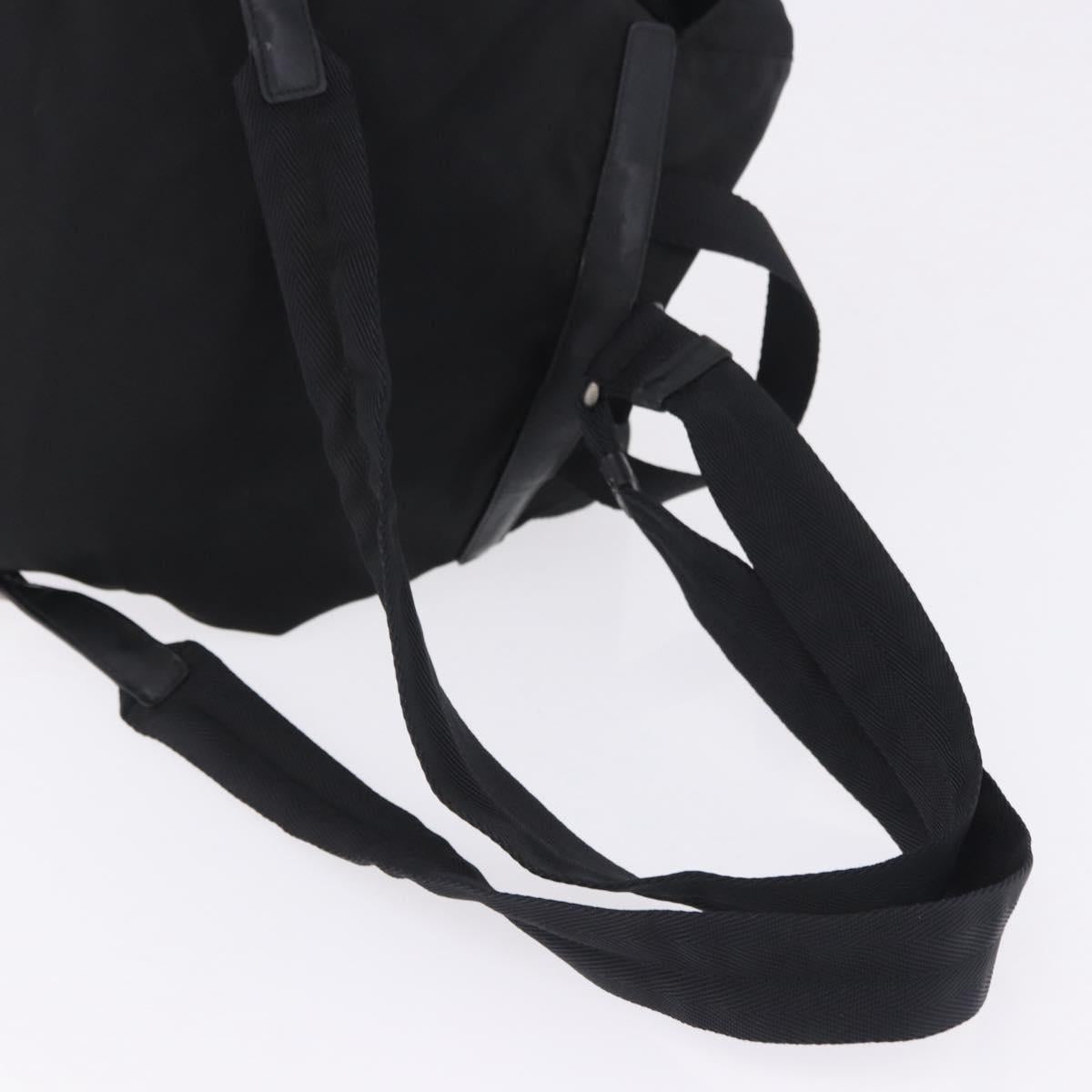 PRADA Backpack Nylon Black Silver Auth 199856A