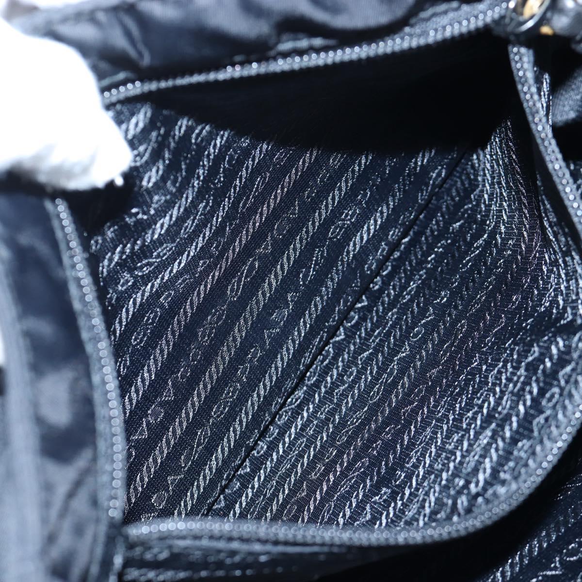 PRADA Chain Shoulder Bag Nylon Black Gold Auth 199857V