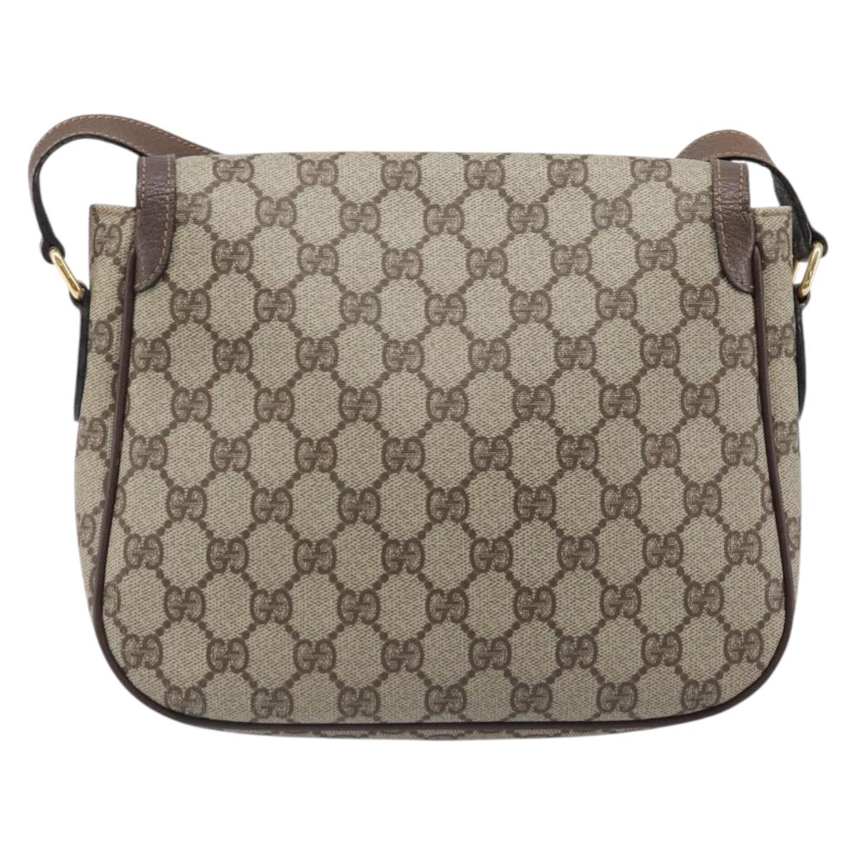 GUCCI GG Supreme Shoulder Bag PVC Beige Gold 001 115 6425 9411 Auth 199858