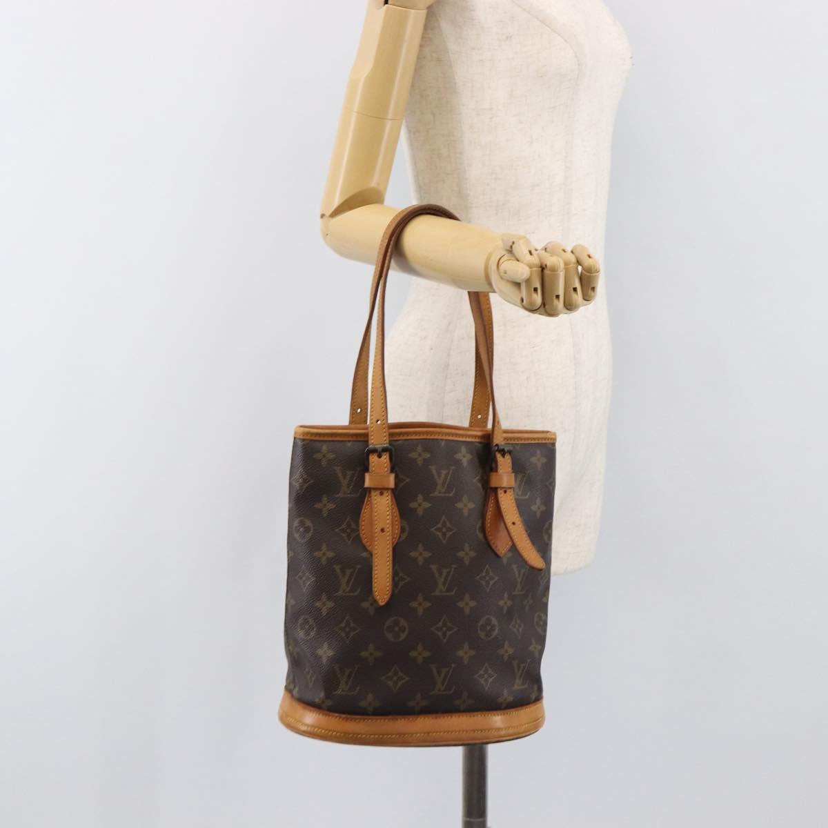 LOUIS VUITTON Monogram Bucket PM Shoulder Bag M42238 LV Auth 199861