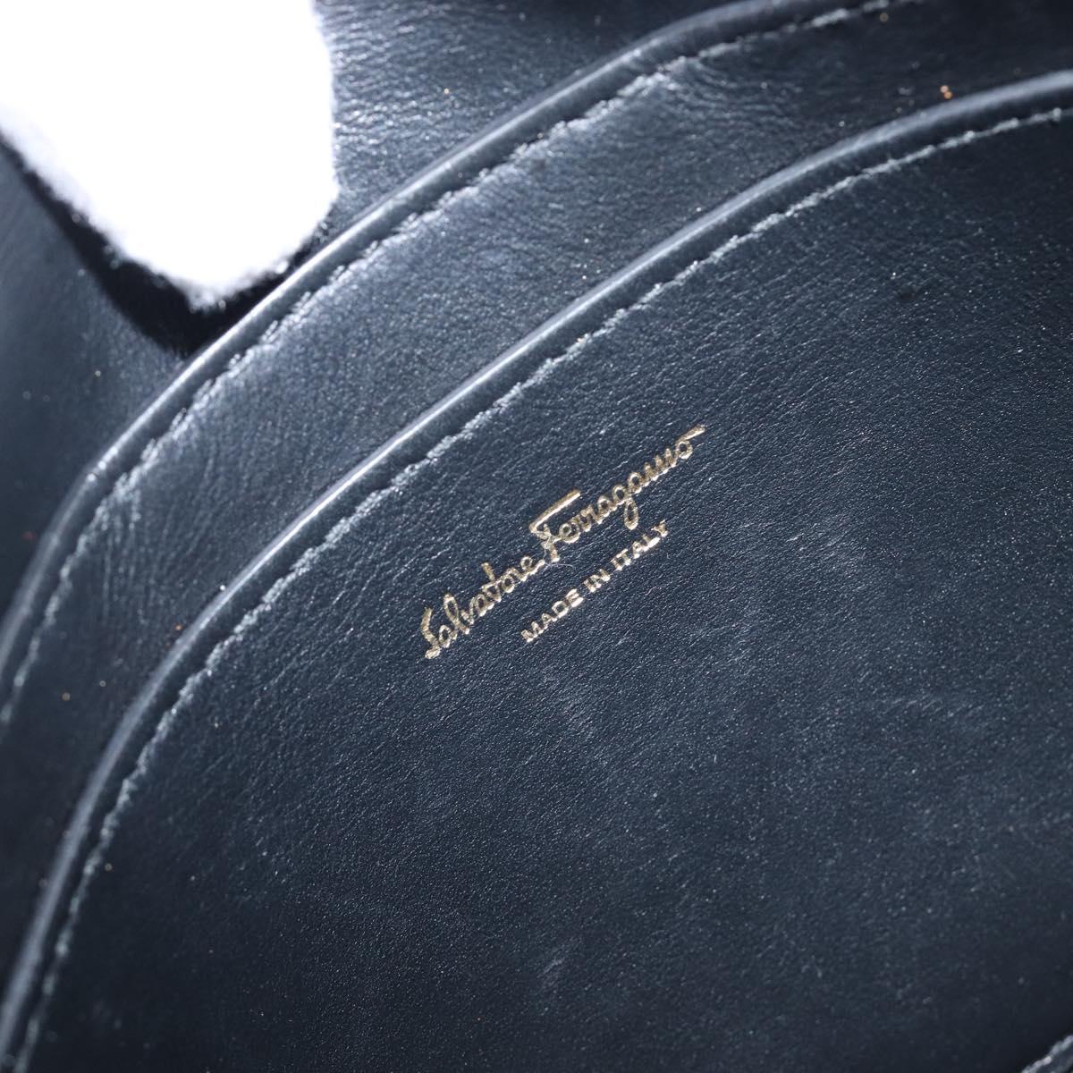 Salvatore Ferragamo Shoulder Bag Leather Black Gold Auth 199863A