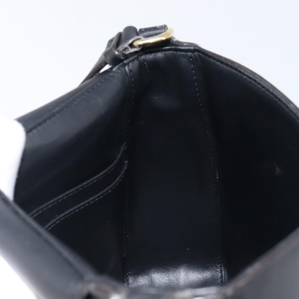 Salvatore Ferragamo Shoulder Bag Leather Black Gold Auth 199863A