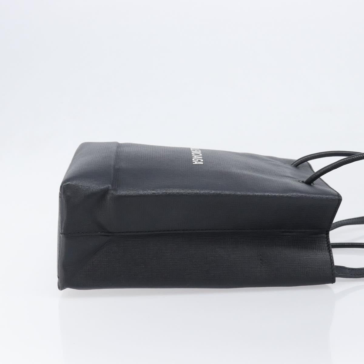 BALENCIAGA Shopping Tote Bag XXS Leather 2way Black Silver 568817 Auth 199871A