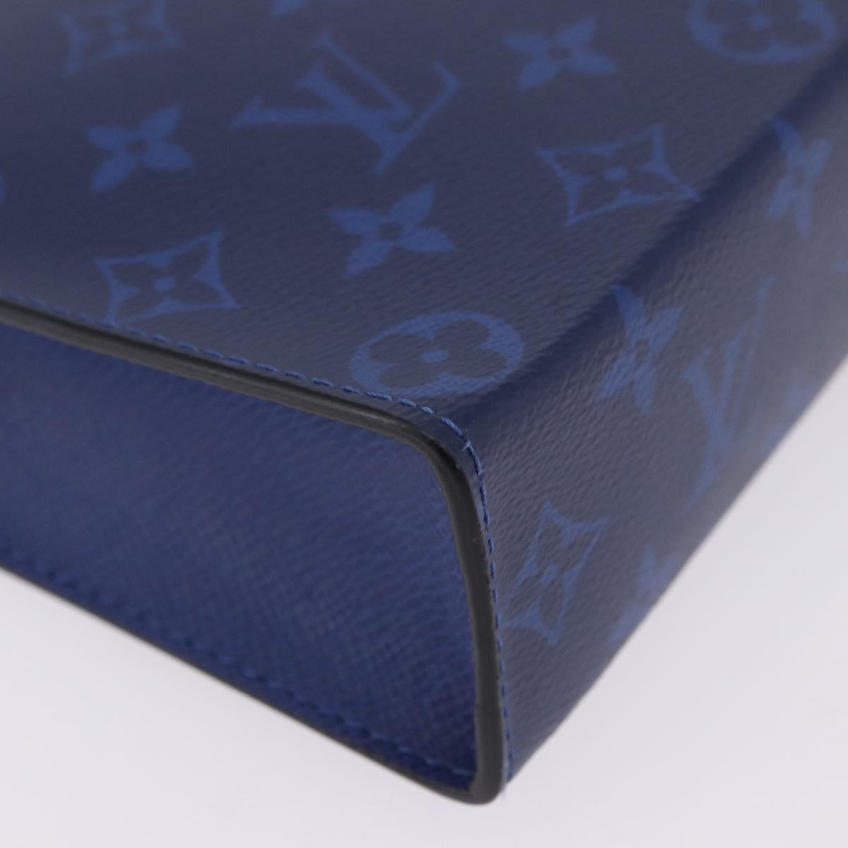 LOUIS VUITTON Tiger Lama Pochette Voyager MM Bag Cobalt Blue M30423 Auth 199872M