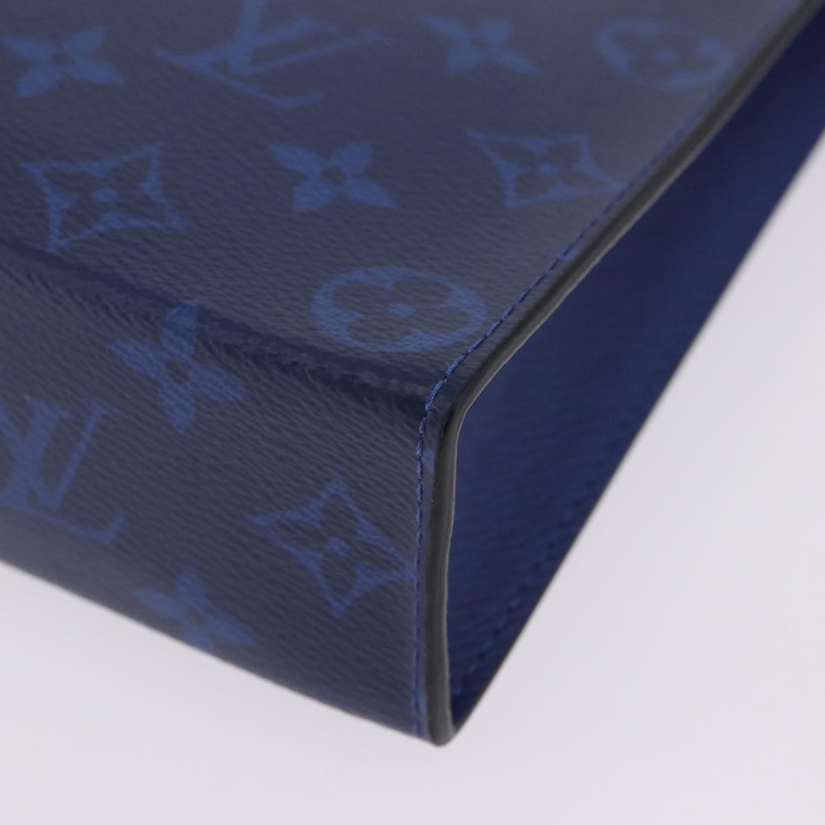 LOUIS VUITTON Tiger Lama Pochette Voyager MM Bag Cobalt Blue M30423 Auth 199872M