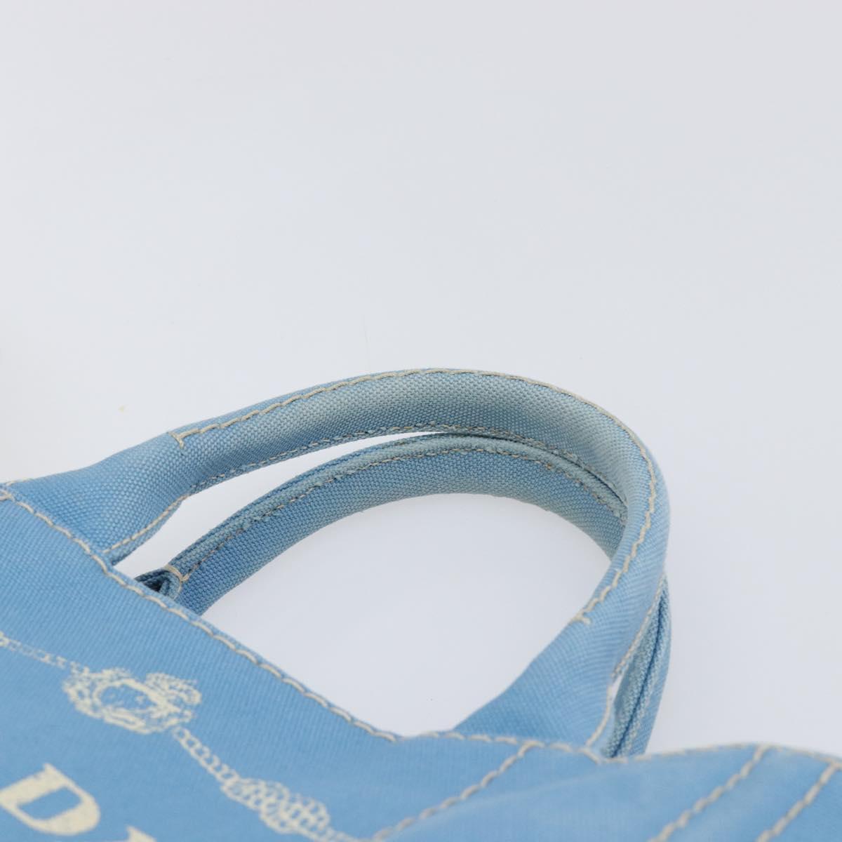 LOUIS VUITTON Canapa PM Hand Bag Canvas 2way Light Blue Gold LV Auth 199874V
