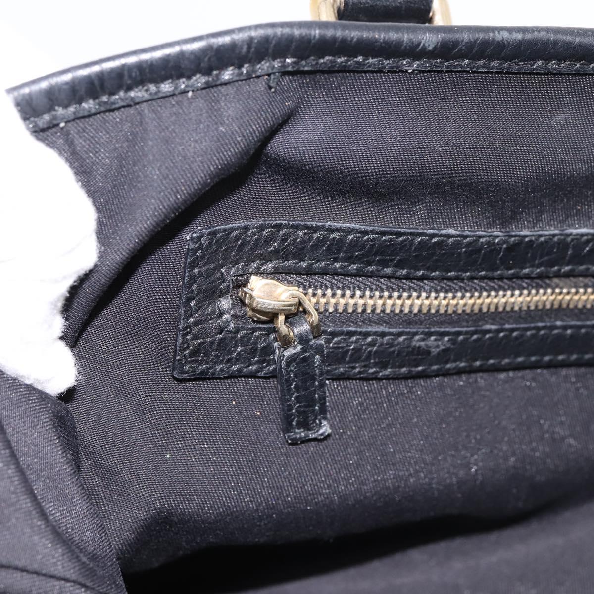 GUCCI GG Canvas Sherry Line Tote Bag Black Gold 139260 Auth 199881