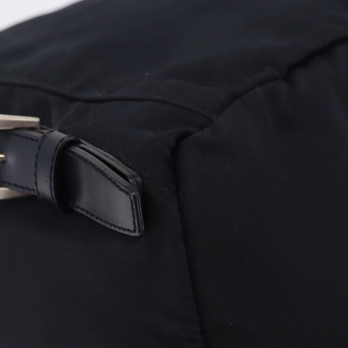 PRADA Backpack Nylon Black Silver Auth 199882A
