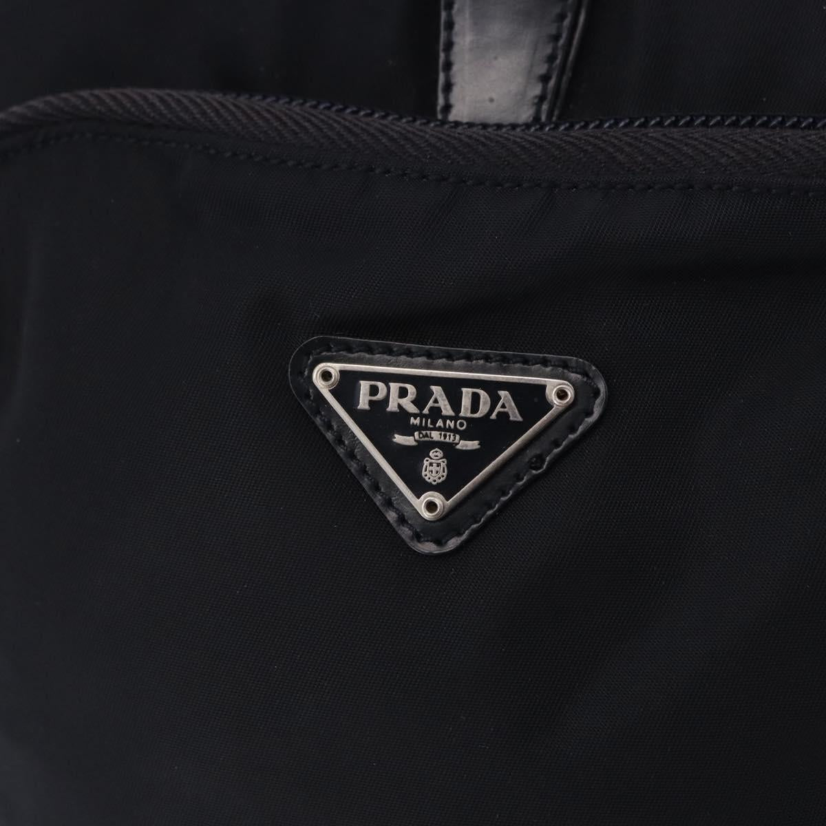 PRADA Backpack Nylon Black Silver Auth 199882A