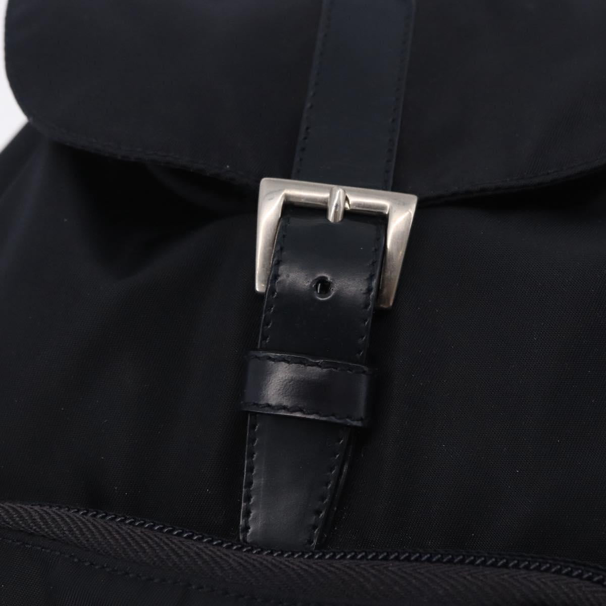 PRADA Backpack Nylon Black Silver Auth 199882A