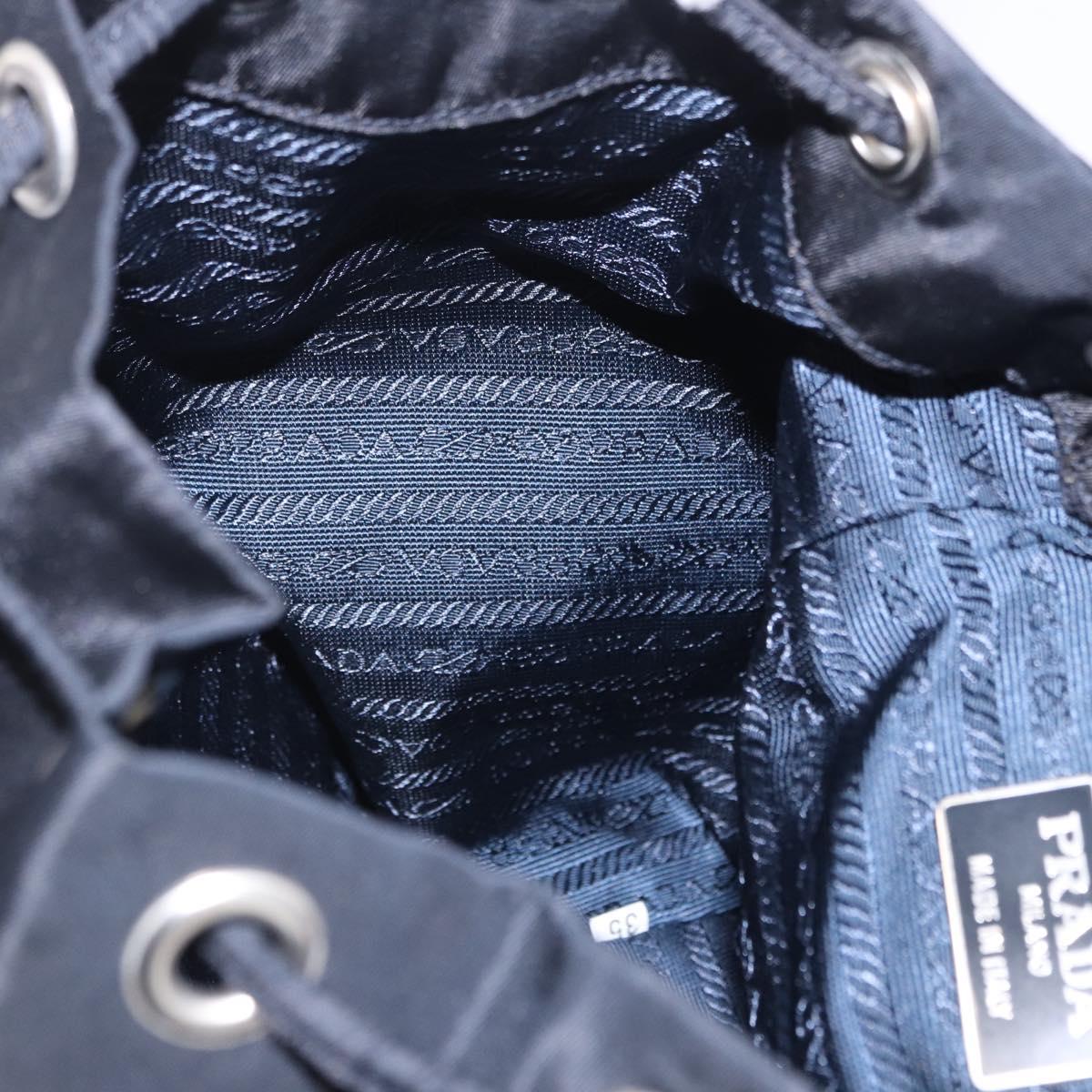 PRADA Backpack Nylon Black Silver Auth 199882A