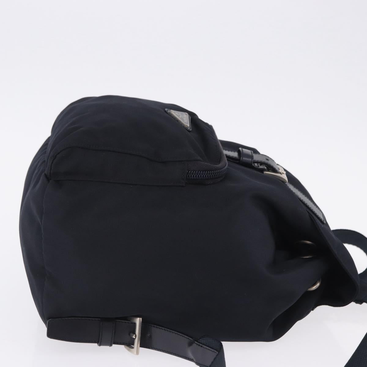 PRADA Backpack Nylon Black Silver Auth 199882A