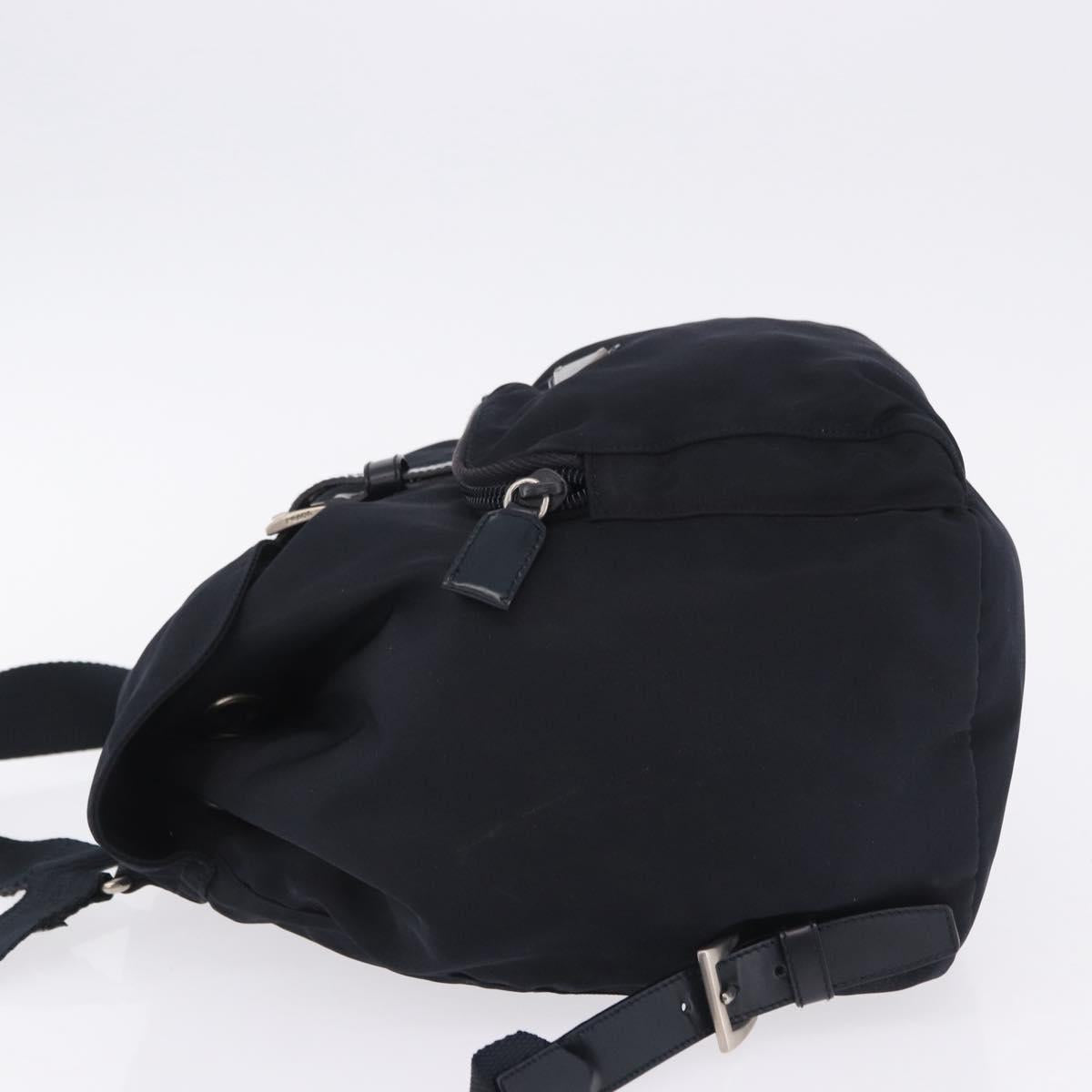 PRADA Backpack Nylon Black Silver Auth 199882A