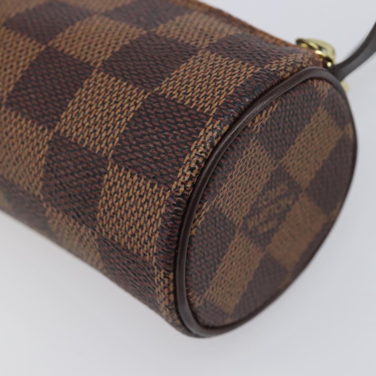 LOUIS VUITTON Damier Ebene Papillon Pouch LV Auth 199885A