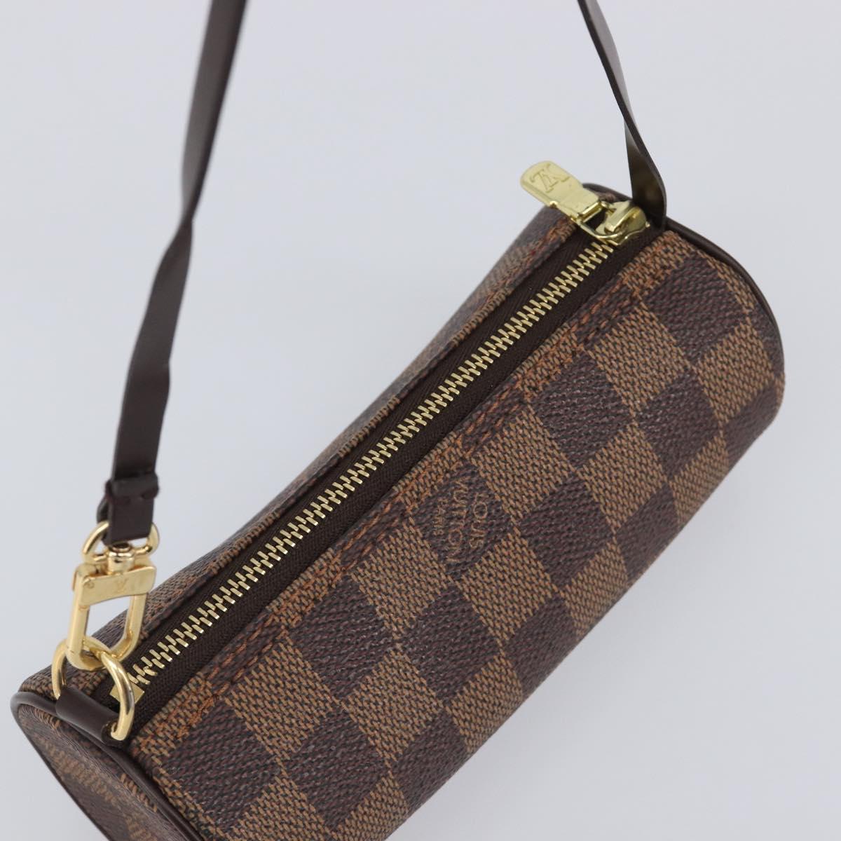 LOUIS VUITTON Damier Ebene Papillon Pouch LV Auth 199885A