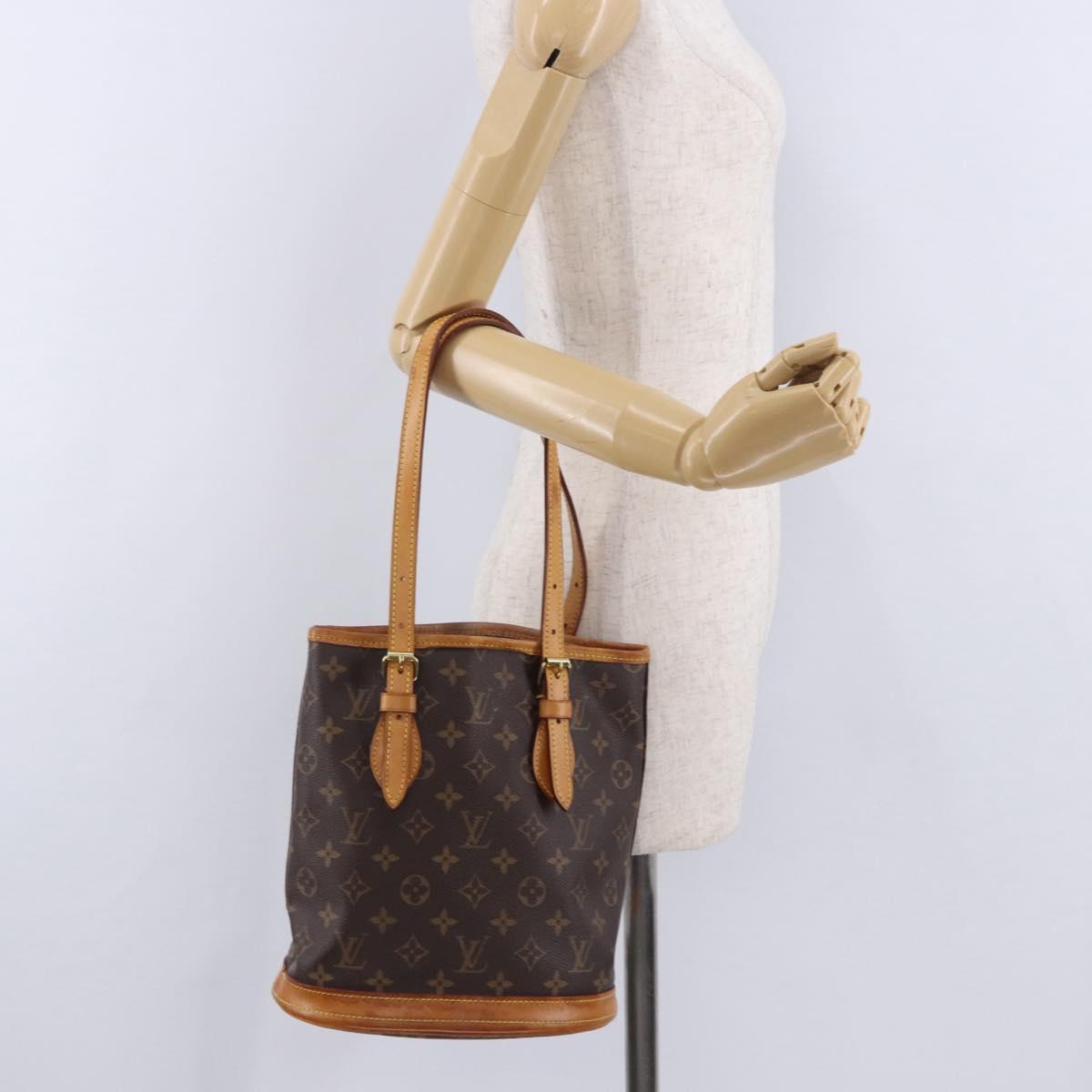 LOUIS VUITTON Monogram Bucket PM Shoulder Bag M42238 LV Auth 199887