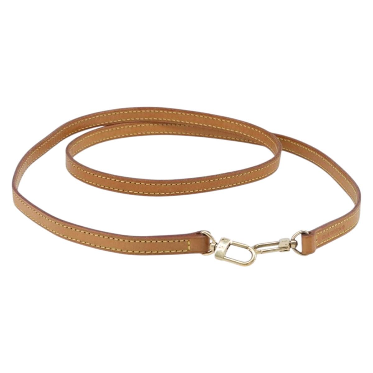 LOUIS VUITTON Nume leather Shoulder Strap Leather 46.5"" Beige LV Auth 199890