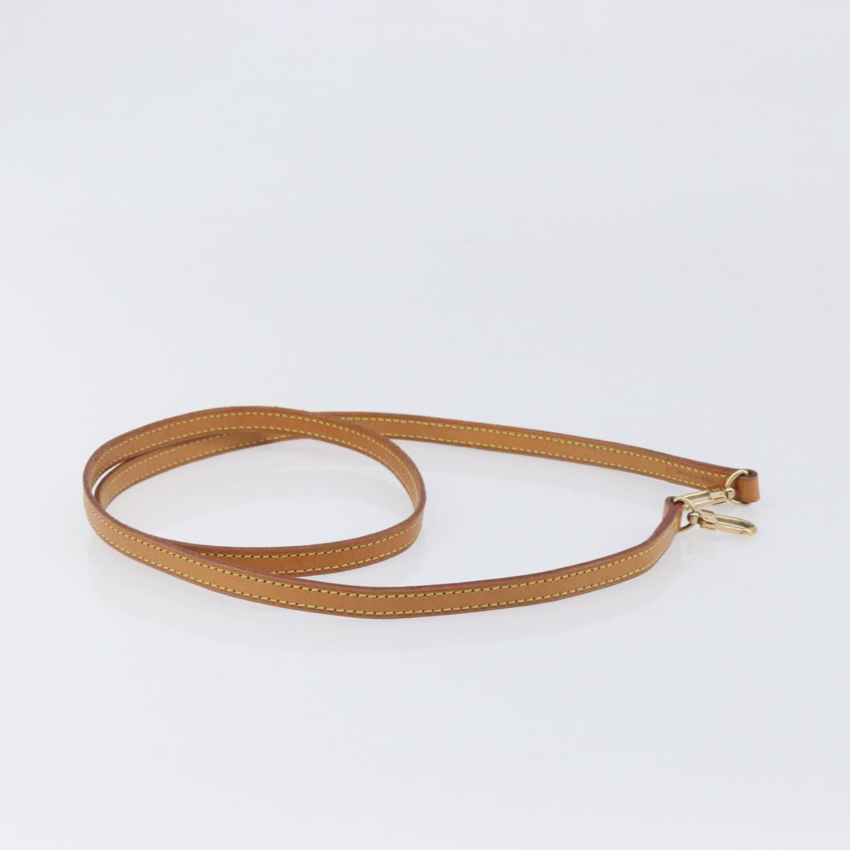 LOUIS VUITTON Nume leather Shoulder Strap Leather 46.5"" Beige LV Auth 199890