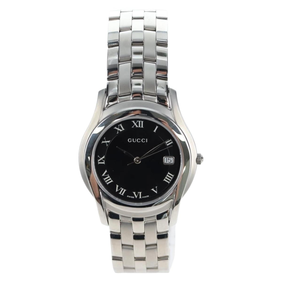 GUCCI 5500M Watches Stainless steel Silver Auth 199892M
