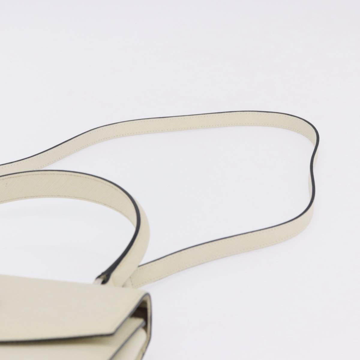 Salvatore Ferragamo Hand Bag Leather 2way Ivory Silver Auth 199898