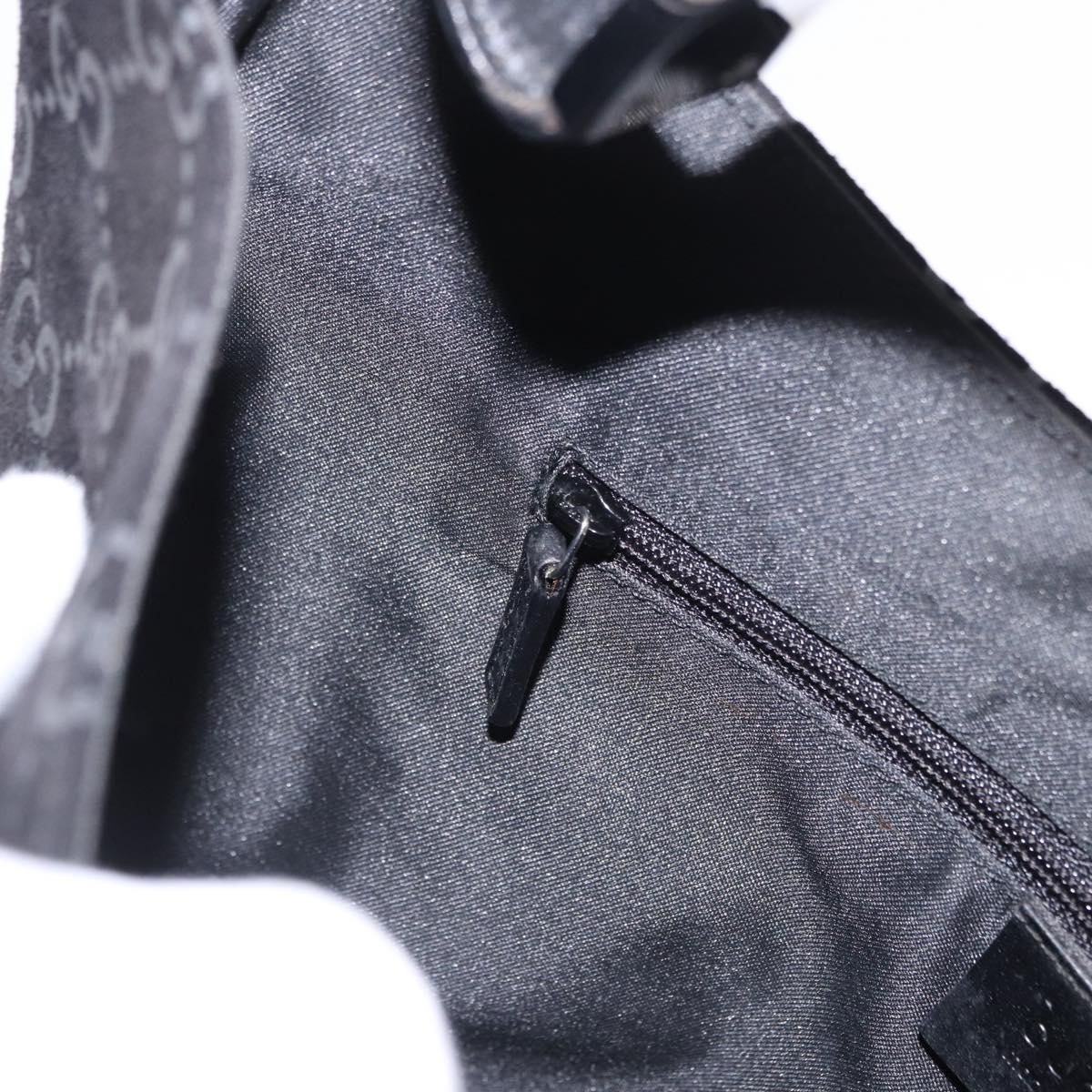 GUCCI GG Canvas Shoulder Bag Suede Black 001 3298 1669 Auth 199902A