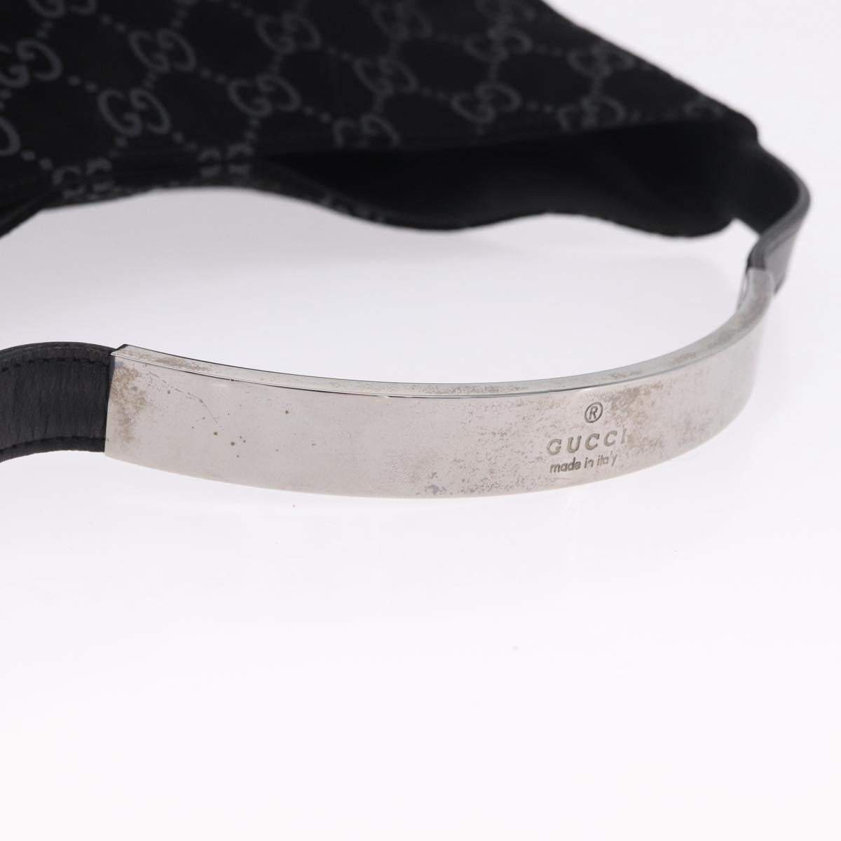 GUCCI GG Canvas Shoulder Bag Suede Black 001 3298 1669 Auth 199902A