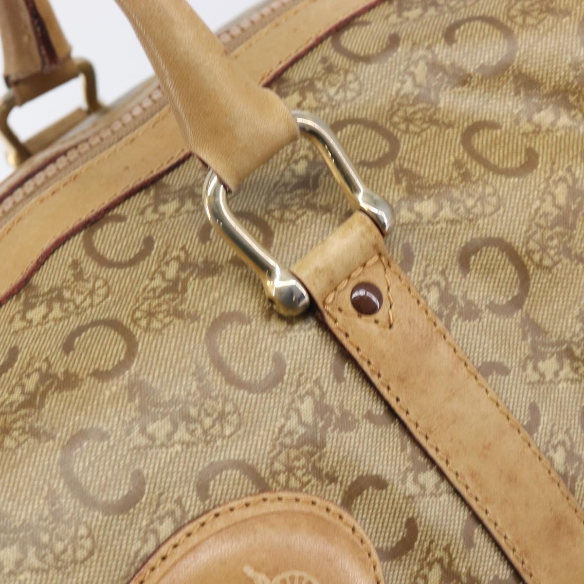 CELINE C Sulky Hand Bag PVC Beige Gold Auth 199903