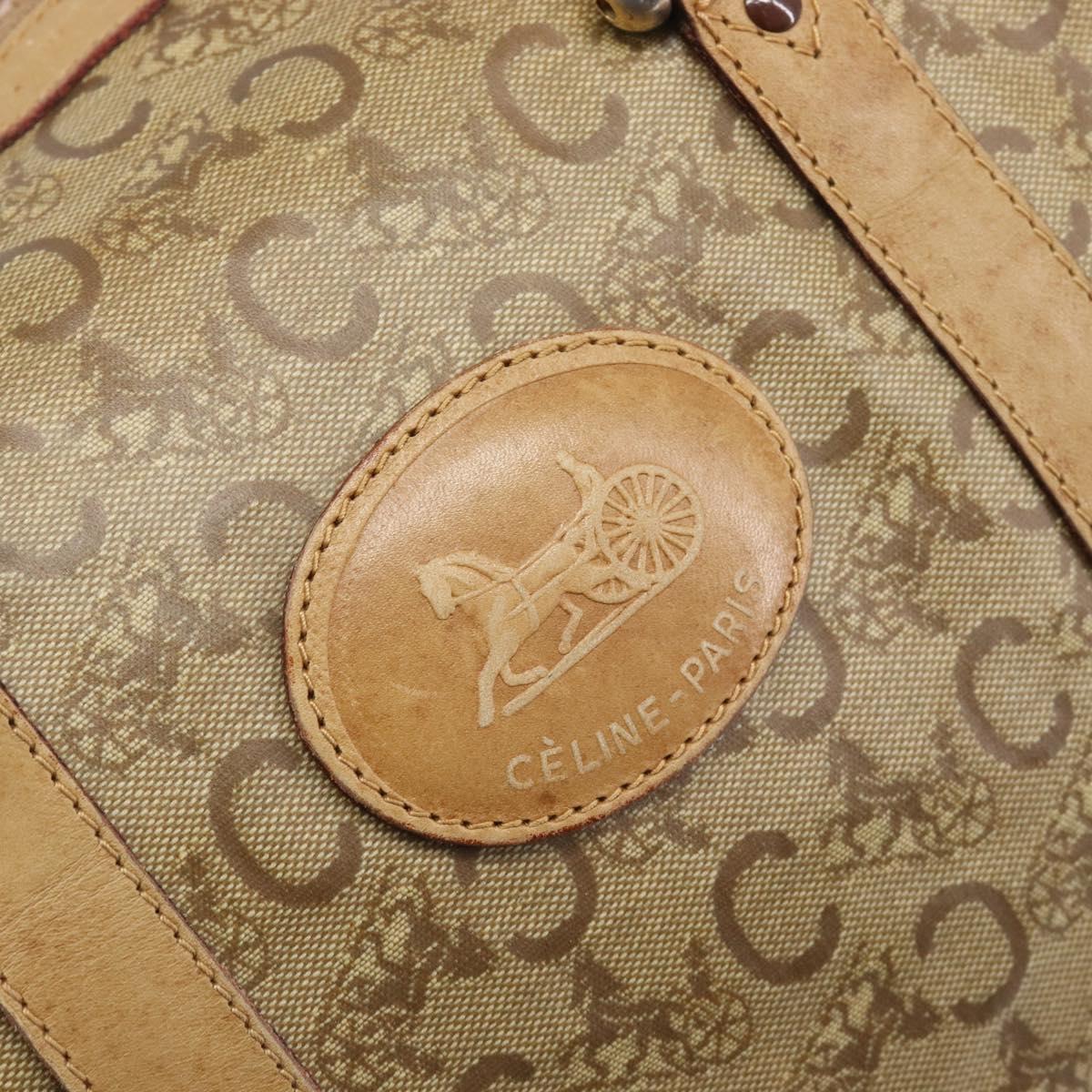 CELINE C Sulky Hand Bag PVC Beige Gold Auth 199903
