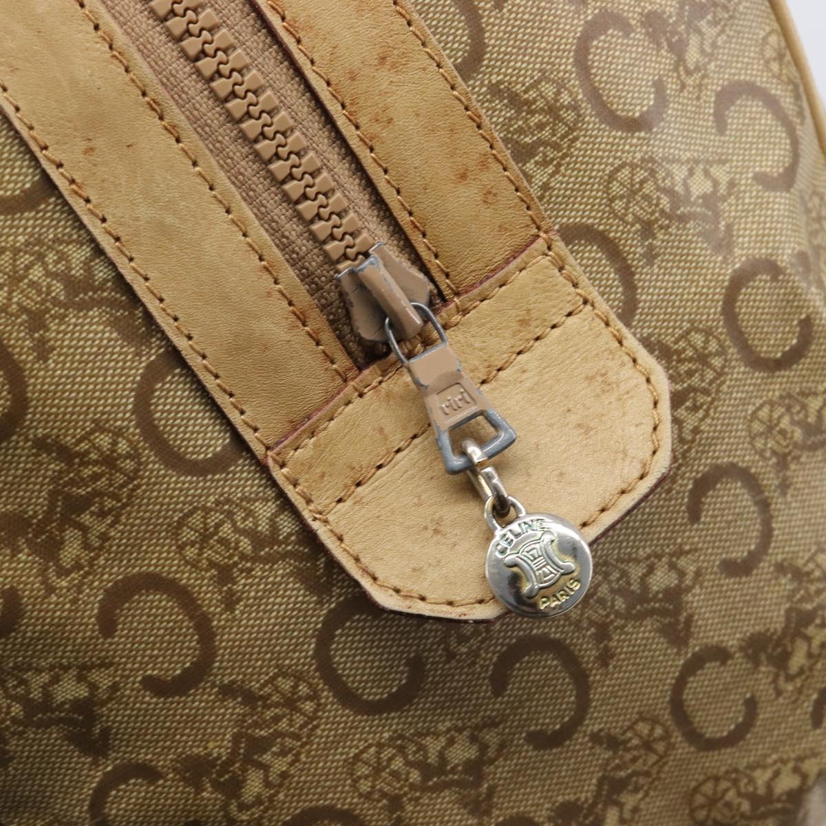 CELINE C Sulky Hand Bag PVC Beige Gold Auth 199903