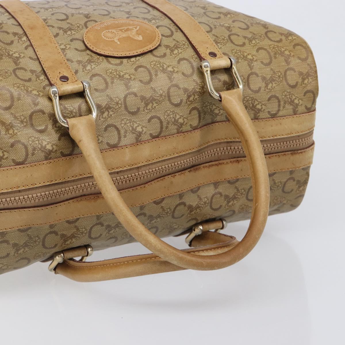 CELINE C Sulky Hand Bag PVC Beige Gold Auth 199903