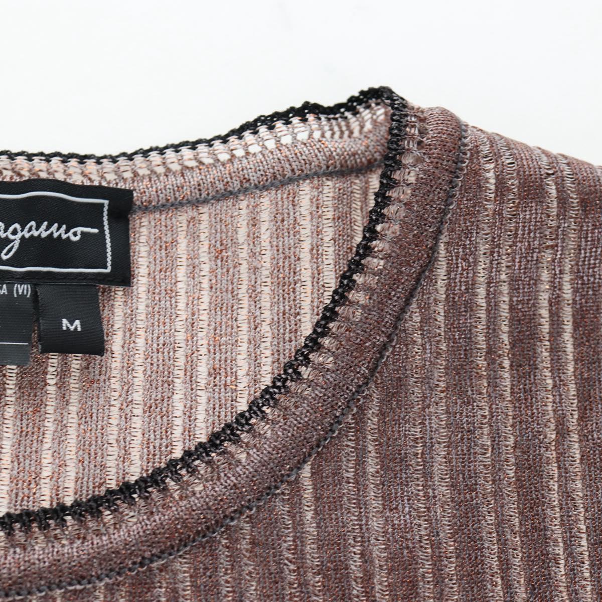 Salvatore Ferragamo Short Sleeved T-shirt Rayon M Brown Auth 199905V