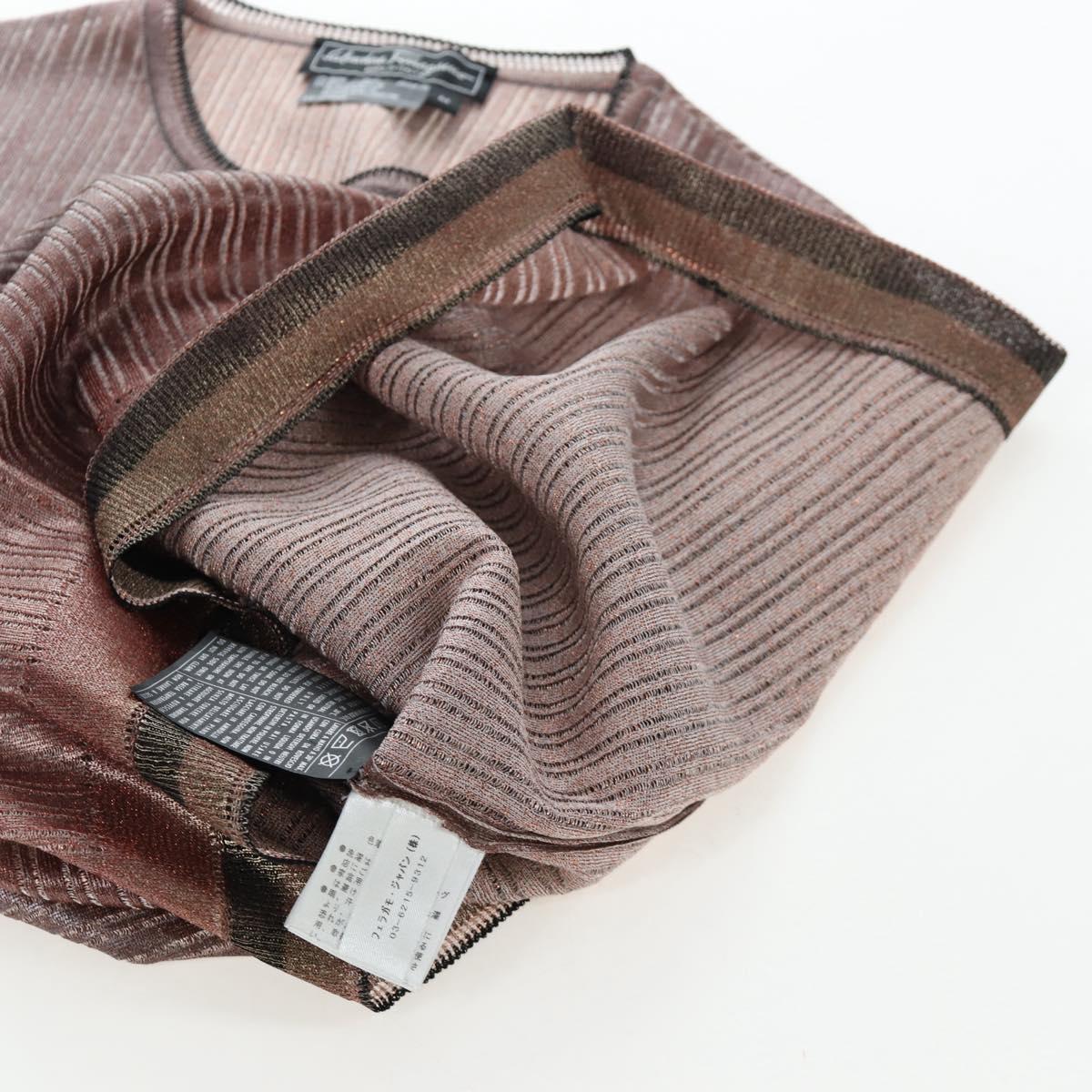 Salvatore Ferragamo Short Sleeved T-shirt Rayon M Brown Auth 199905V