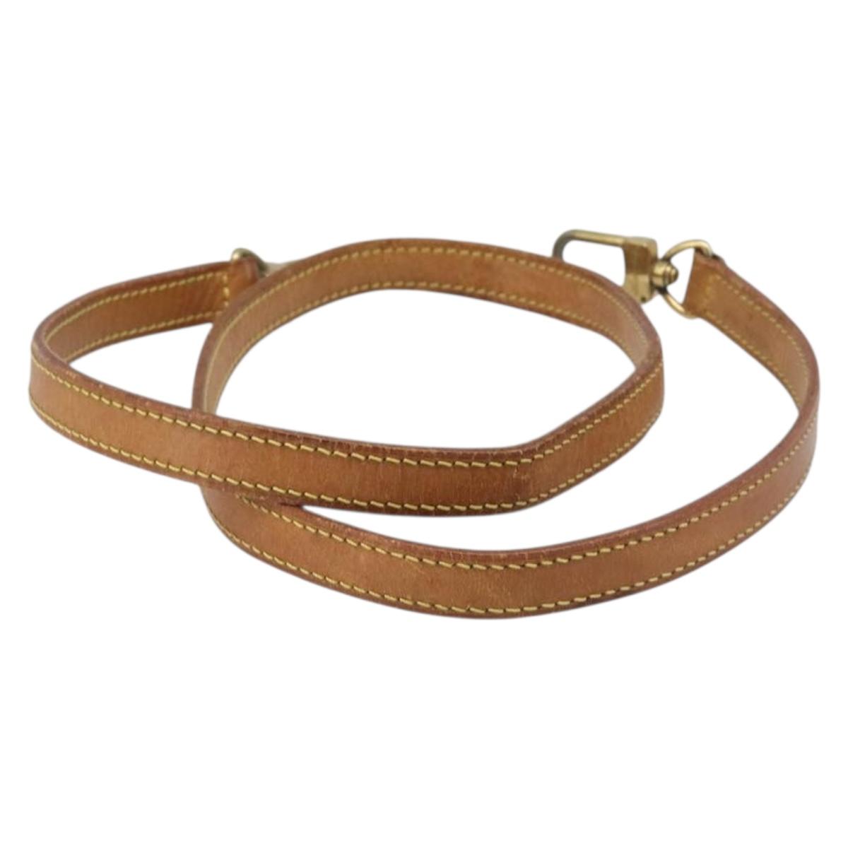 LOUIS VUITTON Nume leather Shoulder Strap Leather 39"" Beige LV Auth 199906
