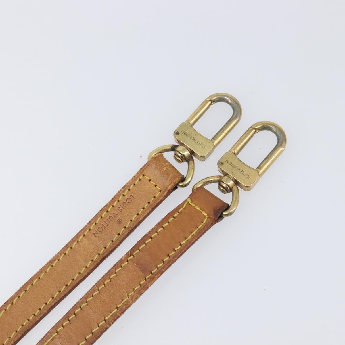LOUIS VUITTON Nume leather Shoulder Strap Leather 39"" Beige LV Auth 199906